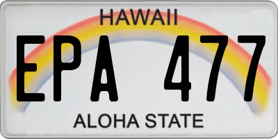 HI license plate EPA477