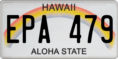 HI license plate EPA479