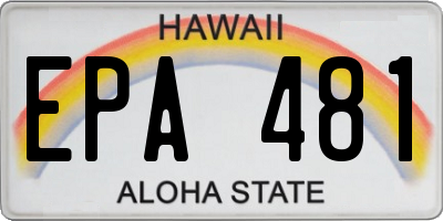 HI license plate EPA481
