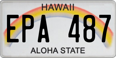 HI license plate EPA487