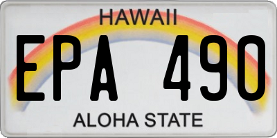 HI license plate EPA490