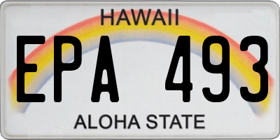 HI license plate EPA493