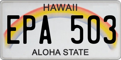 HI license plate EPA503