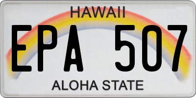 HI license plate EPA507