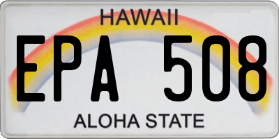 HI license plate EPA508