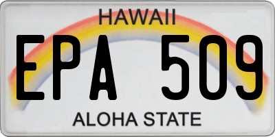 HI license plate EPA509
