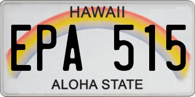 HI license plate EPA515