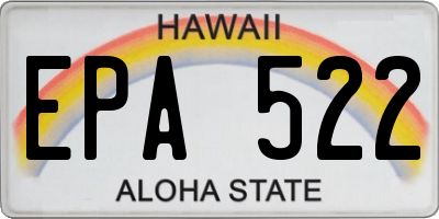 HI license plate EPA522