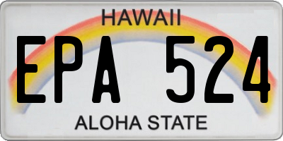 HI license plate EPA524
