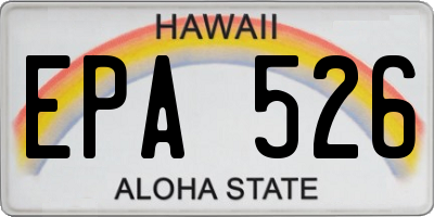 HI license plate EPA526