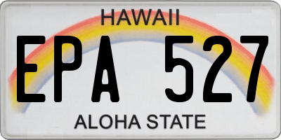 HI license plate EPA527