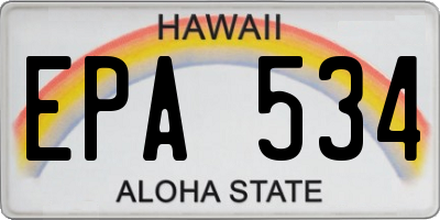HI license plate EPA534