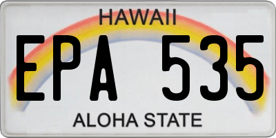 HI license plate EPA535