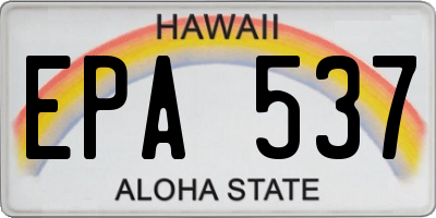 HI license plate EPA537