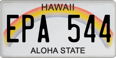 HI license plate EPA544