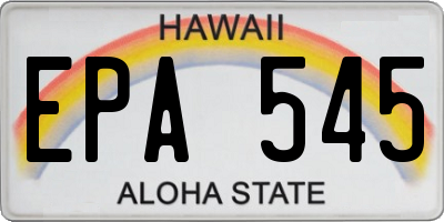 HI license plate EPA545