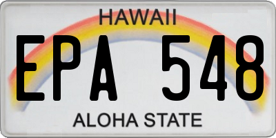 HI license plate EPA548