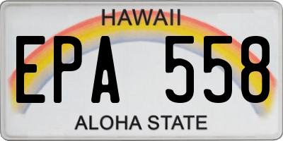 HI license plate EPA558