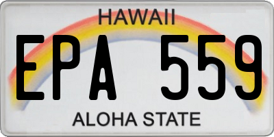 HI license plate EPA559