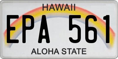 HI license plate EPA561