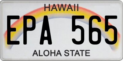HI license plate EPA565