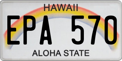 HI license plate EPA570