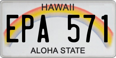 HI license plate EPA571