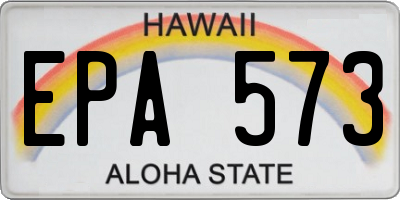 HI license plate EPA573