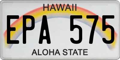 HI license plate EPA575