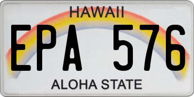 HI license plate EPA576