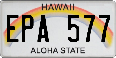 HI license plate EPA577