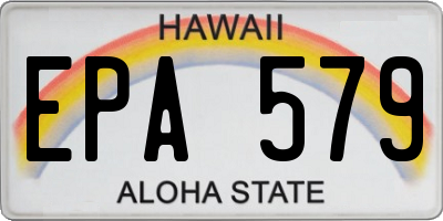 HI license plate EPA579