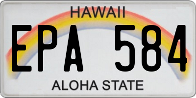 HI license plate EPA584