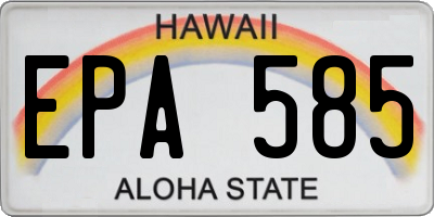 HI license plate EPA585