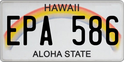 HI license plate EPA586