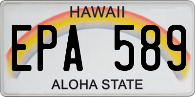 HI license plate EPA589