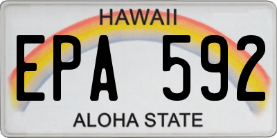 HI license plate EPA592