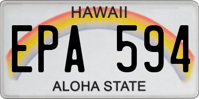 HI license plate EPA594