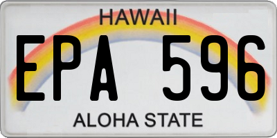 HI license plate EPA596
