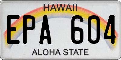 HI license plate EPA604