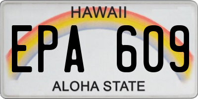 HI license plate EPA609