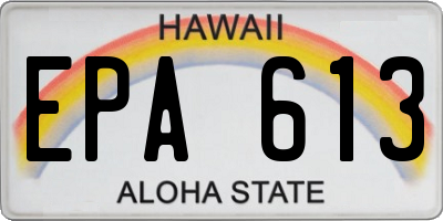 HI license plate EPA613