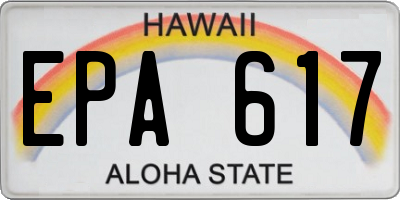 HI license plate EPA617