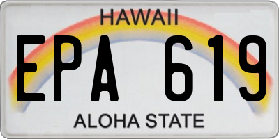 HI license plate EPA619