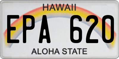 HI license plate EPA620