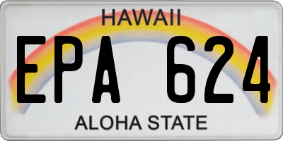 HI license plate EPA624