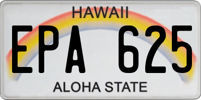 HI license plate EPA625