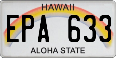 HI license plate EPA633
