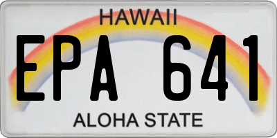 HI license plate EPA641