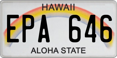 HI license plate EPA646